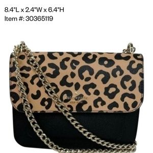 Kate Spade  Leopard Remi Flap Chain Leather Cross Body Bag
